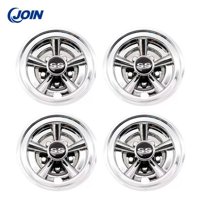 8 &quot;SS Golf Arabası Tekerlekleri ve Lastikleri Jant Kapakları Elektrikli Buggy Krom