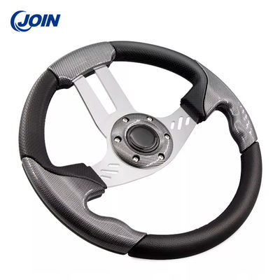 Golf Arabaları İçin Tek Renkli 12.5 İnç PVC Direksiyon Ergonomik